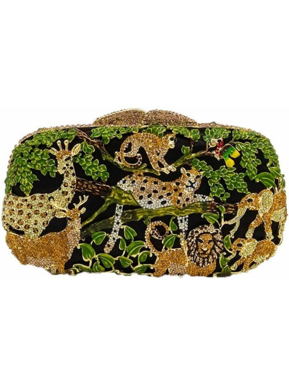 Forest Jungle Animal Crystal Clutch Purse for Women - Rhinestone Evening Bag
